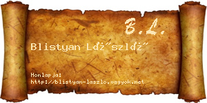 Blistyan László névjegykártya
